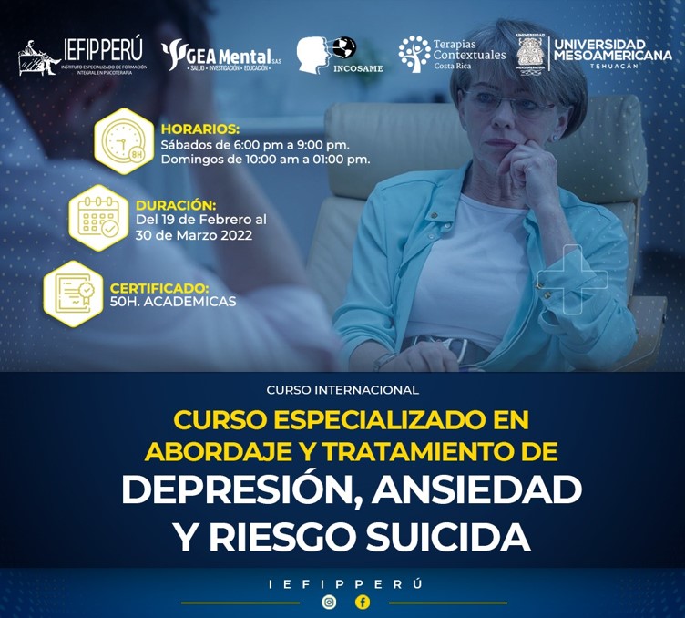 Course Image ABORDAJE Y TRATAMIENTO DE DEPRESIÓN, ANSIEDAD Y RIESGO SUICIDA